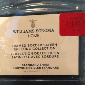 WILLIAMS-SONOMA BORDER SATEEN STANDARD SHAM SET/4